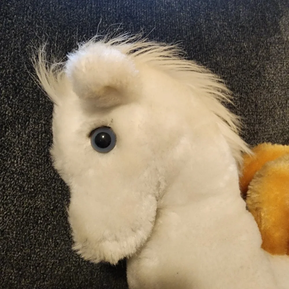1980 Dakin Little Pegasus Standing‎ Plush Stuffed Animal White Winged Horse 9